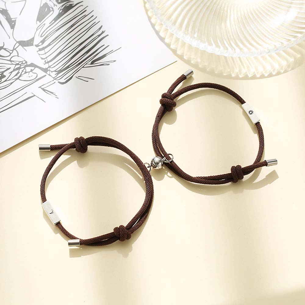 Simple Men Women Friendship Gifts Braided Rope Magnet Bracelet Fashion Jewelry Couple Bracelets