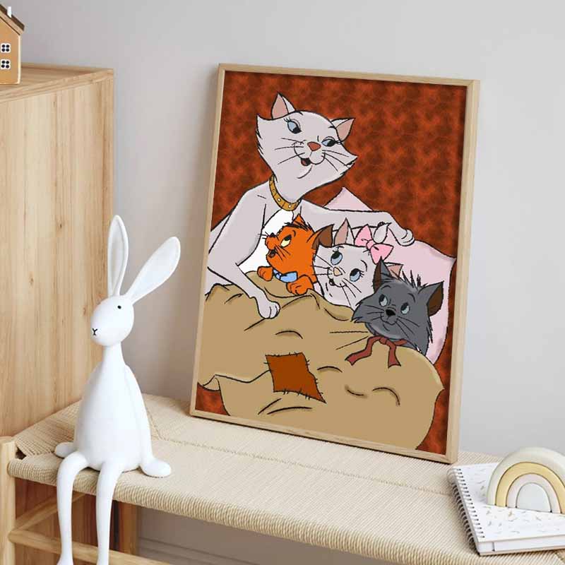 Disney Алмазная живопись Кошки Приключение Иллюстрация Мозаика Арт DIY Набор для вышивания крестиком Полностью Алмазный Домашний Декор Подарок