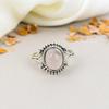Rose Quartz 925 Sterling Silver Pink Gemstone Handmade Jewelry Bohemian Style Ring For Women
