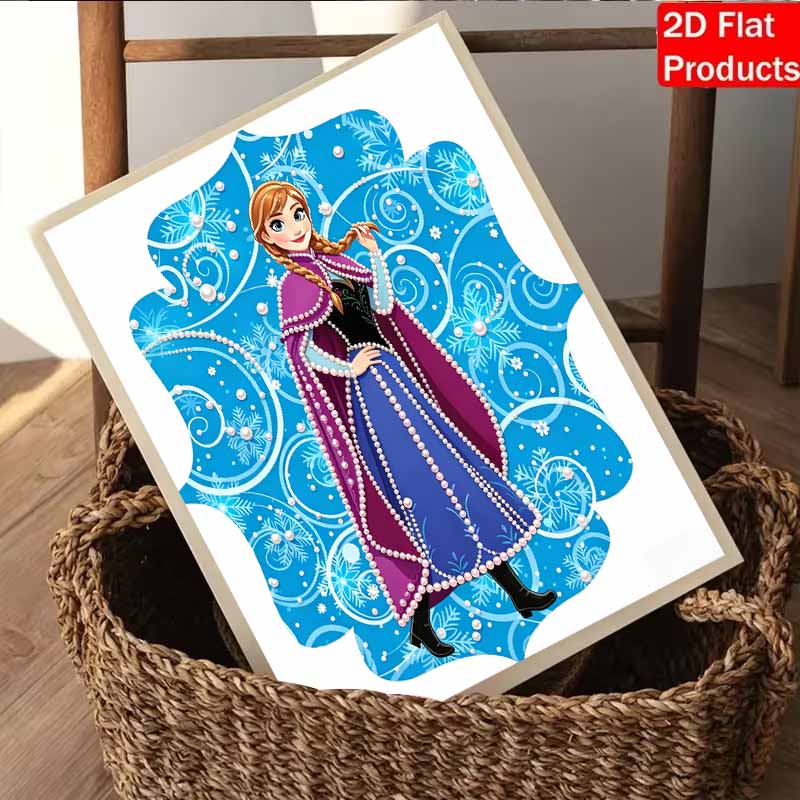 Disney Pearl Painting Frozen Anna Handmade DIY Pearl Gem Painting Pictures Crafts Special Shape Home Wall Decoration