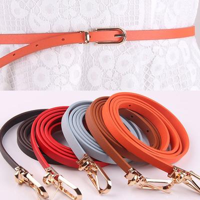 Simple Skinny Female Women Fashion Dress Strap Pu Leather Belt Waist Belts Thin Waistband