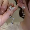 1 Pair of Exquisite Butterfly Designs Paired with Sparkling Imitation Zircon Pendant Earrings and Jewelry, Women's Wedding Accessories