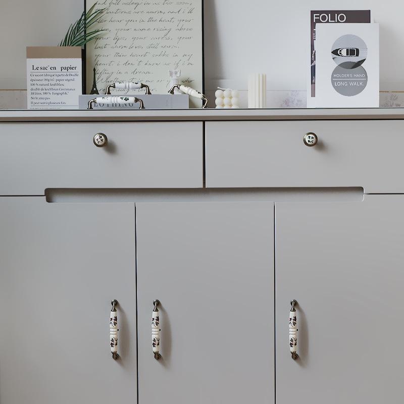 Античная коричневая, красная и зеленая керамическая ручка для ящика шкафа в стиле кантри с листом