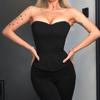 Женский модный strapless с высокой талией, облегающий, с подушечками на груди