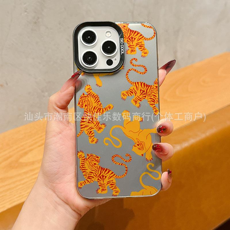 Леопард Тигр Яблоко 16 Чехол для телефона iPhone15/14plus Личность 13 Нишевый 11/12promax Жесткий 17