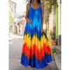 Women's Fashion Casual V Neck Printing Swing Sling Boho Loose Summer Beach Sleeveless Off-the-shoulder Mopping Dress Plus Size Long Dress