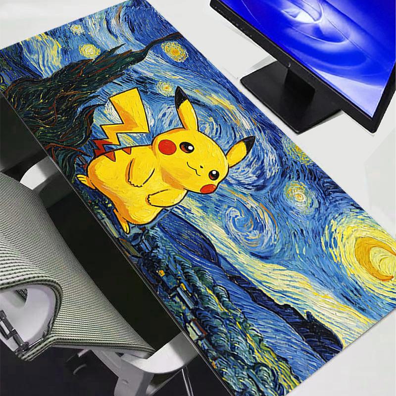 Kawaii Mouse Pads Anime Pikachu Gengar Cherry Blossom Gabinete Gamer Computer Rug Desk Mat Keyboard Gaming Accessories Mousepad