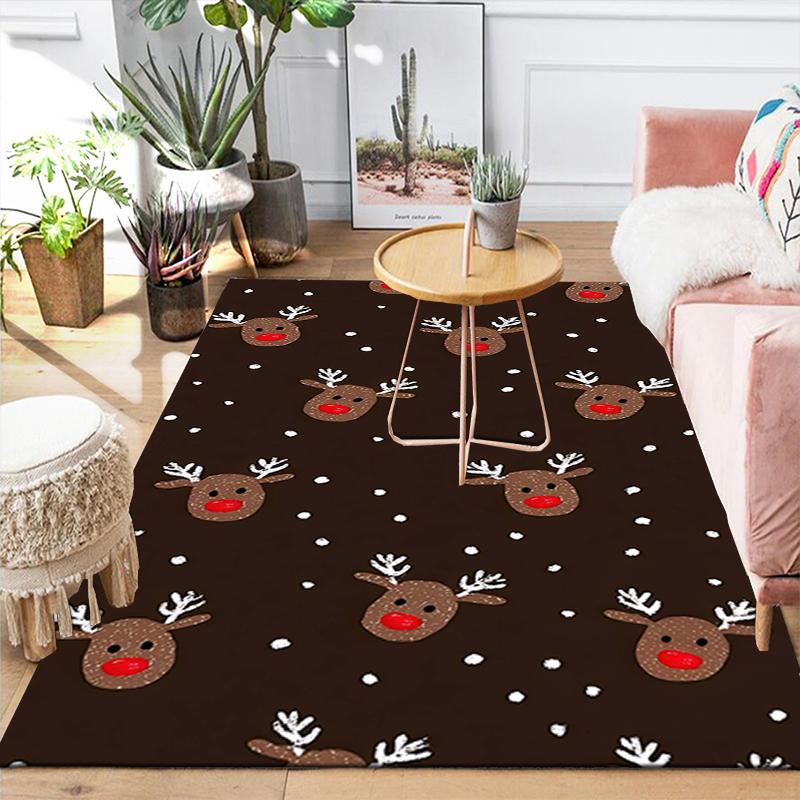 1Pc Christmas Gingerbread Decorations Rug Office Carpet Indoor Outdoor Doormat Nonslip Soft, Living Room Christmas Halloween Gift D91839