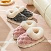 Женские зимние плюшевые нескользящие домашние туфли из хлопка с толстой подошвой