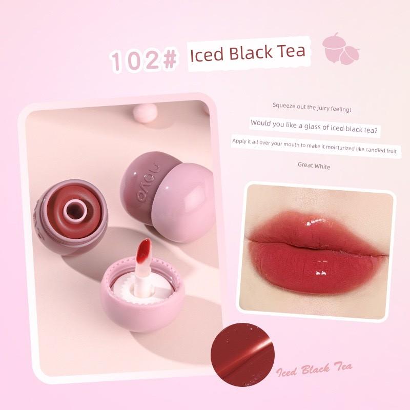 Korean Counter-Grade Zero-Hormone Mushroom Water-Gloss Lip Jelly for Students, Cute Lip Glaze, High-Value Pure Desire Makeup, Natural Look,
