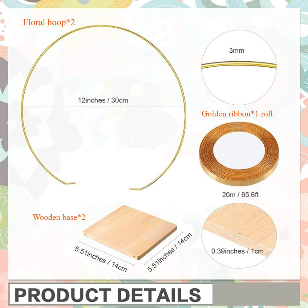 2 шт. металлическая проволочная рамка для венка деревянная основа металлический цветочный обруч с подставкой цветочные цветочные кольца макраме своими руками поделки гирлянда для весенней свадебной вечеринки декор