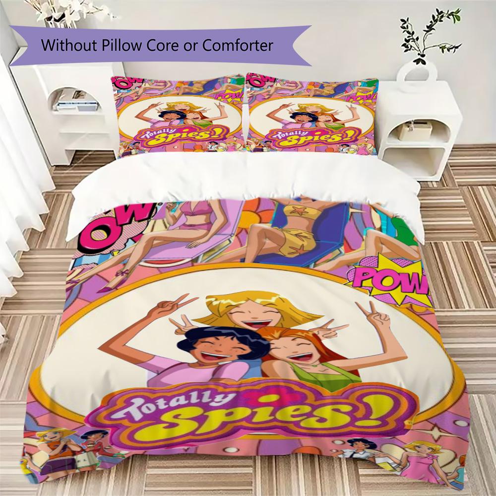 Totally Spies Pattern Bedding,Quilt Set Quilt Cover Pillowcase Home Birthday Gift (1*duvet cover+2*pillowcase,without core)ZSJT0917299