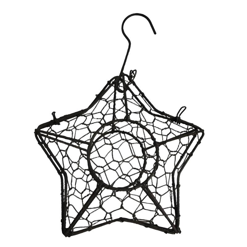Star Shape Wire Wreath Hanging Basket Succulents Plant Holder Wall Planter Indoor Outdoor Garden Decoration