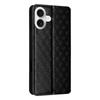 For iPhone 16 Plus Wallet Case Rhombus Imprinted Leather Phone Cover
