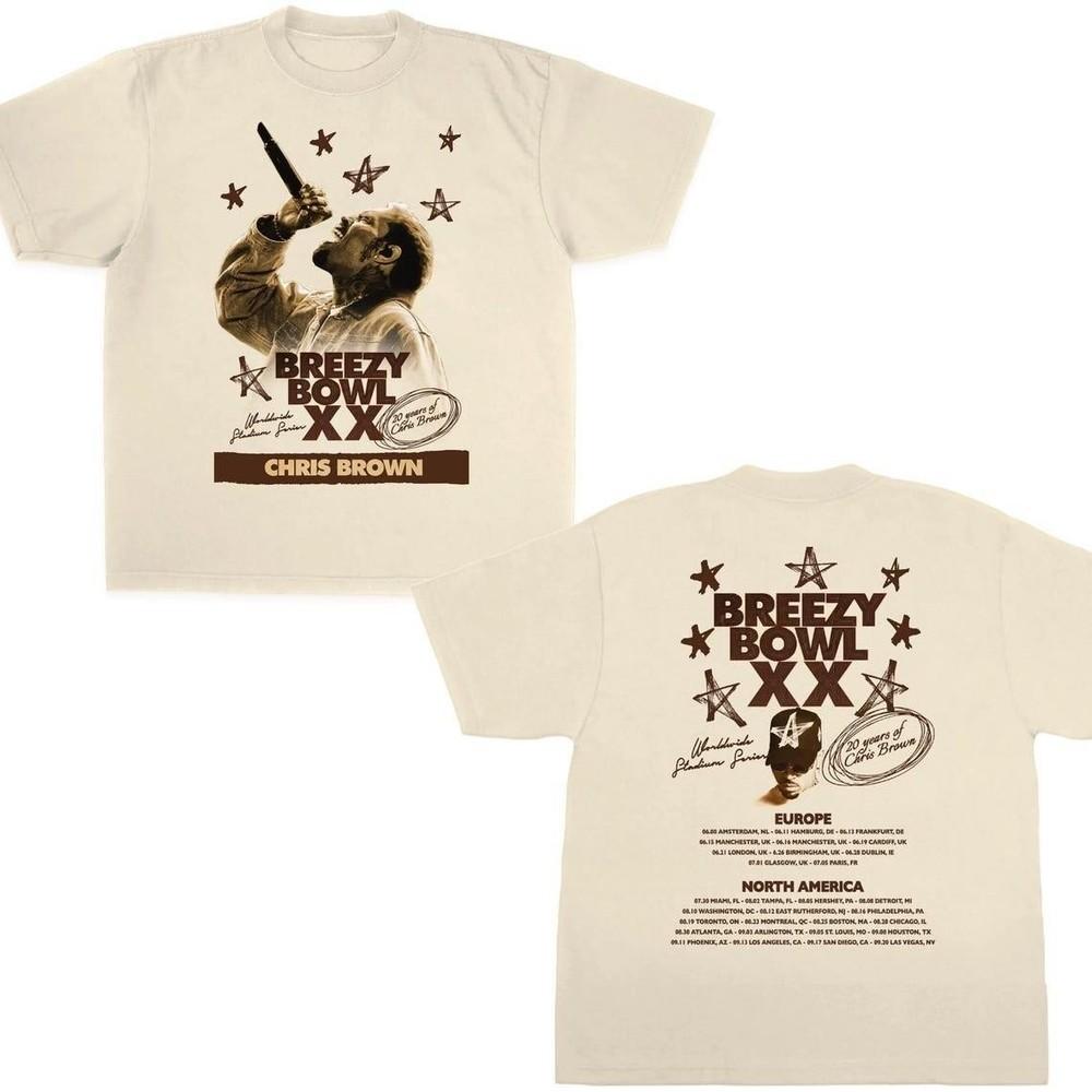 Chris Brown Breezy Bowl XX Tour 2 sided T-Shirt Chris Brown Album Shirt Unisex T-Shirt