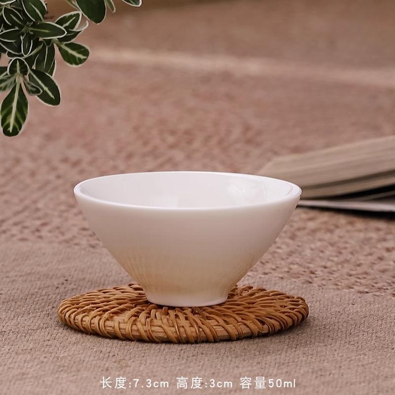 Овечий жир нефрит белый фарфор маленькая чайная чашка керамическая бытовая чайная чашка заваривание одинарная чайная пиала