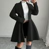 Женские шерстяные пальто Зимняя верхняя одежда Куртки с длинным рукавом и отложным воротником Осень Женские
