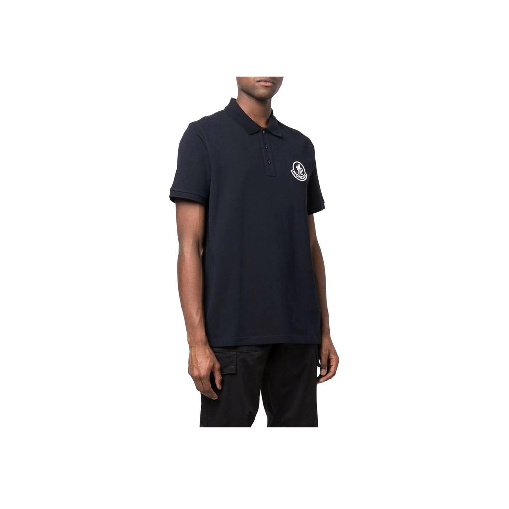 Moncler SS23 Logo Embroidered Cotton Casual Short Sleeve Polo Shirt Men Polo Shirts Dark-Blue H10918A000048455677X