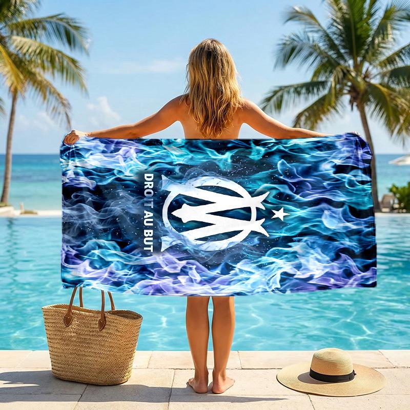 Olympique Lyonnais FC print Quick Dry Beach Towel Microfiber Absorbent Portable Travel Swimming Towel