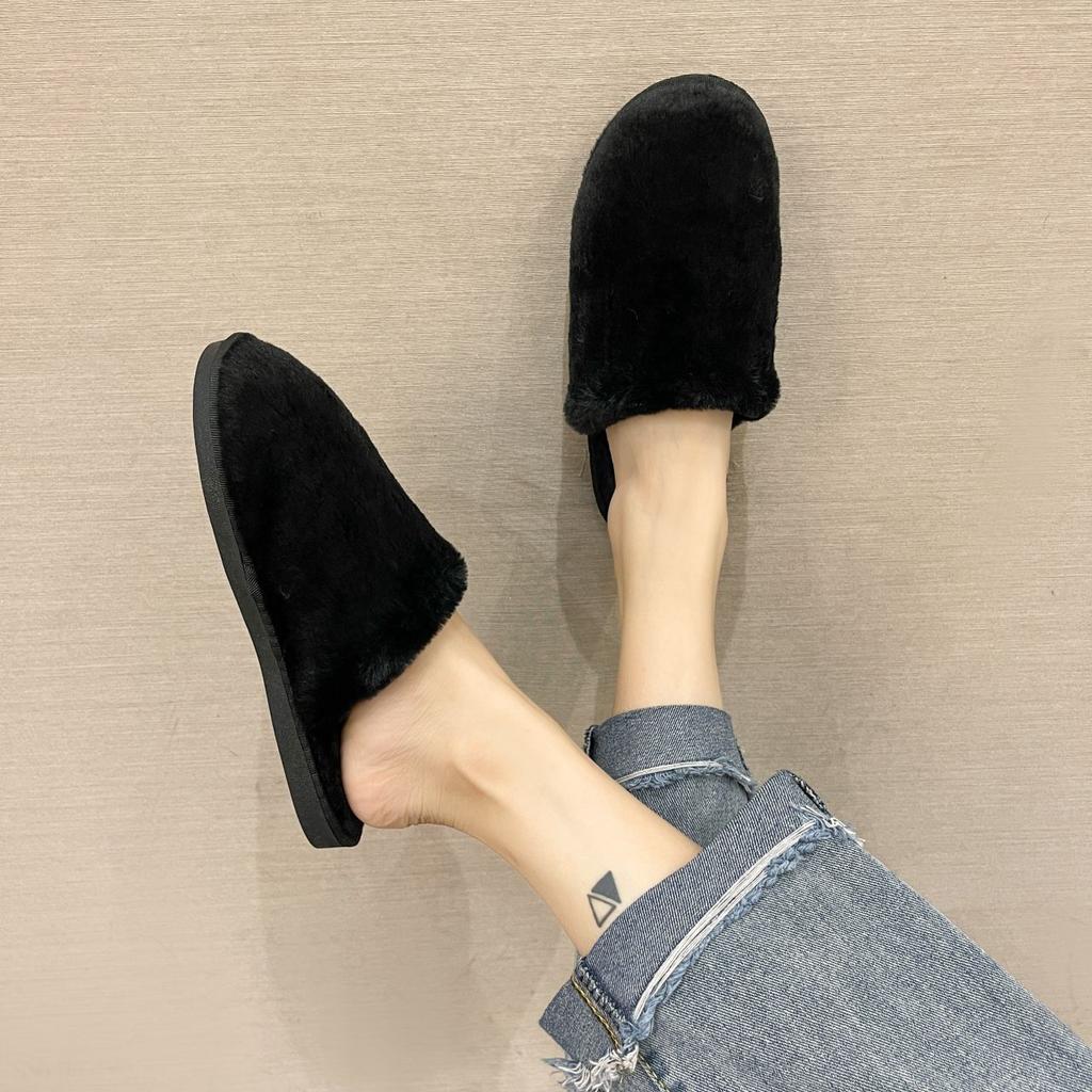 Fashion Household Simple Flat Bottom Home Indoor Warm Fluffy Slippers Women 2025 Autumn and Winter New Cotton Slippers Women