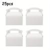 25 шт. белые коробки для вечеринок, коробки для сладостей, двускатные бумажные подарочные коробки с ручками. Идеально подходит для свадьбы, дня рождения, выпускного, подарочной коробки с конфетами