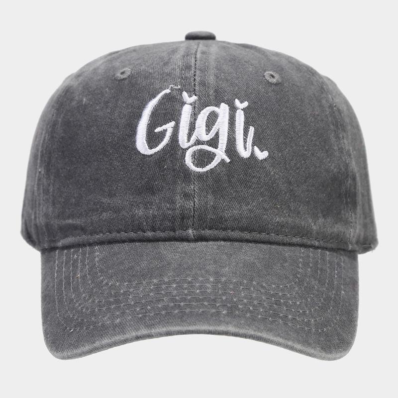 Простая бейсболка с вышивкой буквы Gigi, стираная, универсальная, для мужчин и женщин, персонализированные кепки