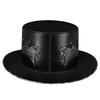 Halloween European And American Punk Plague Doctor Props Flat Top Big Brim Magic Hat, Gentleman'S Top Hat Woman