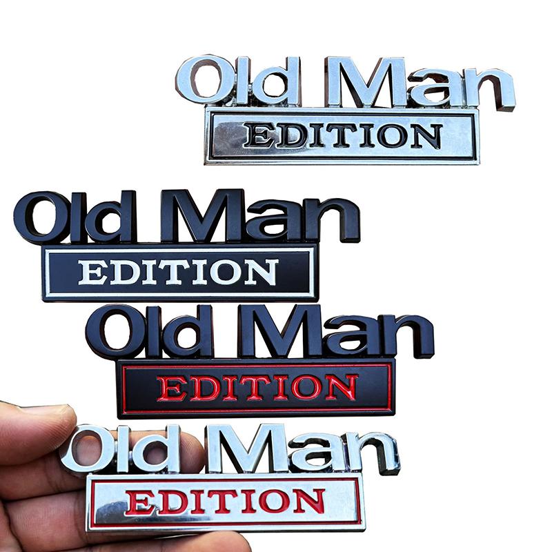 Автомобильная 3D-наклейка из металла и хрома, эмблема, значок Old Man Edition, логотип, багажник, кузов, дверь, наклейки, наклейки, автомобильные аксессуары