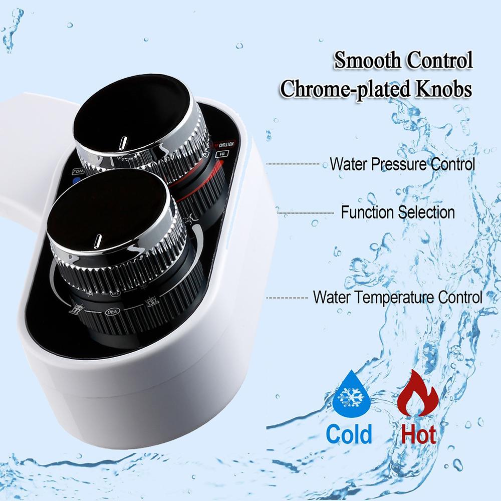 Modern Dual Nozzle Bidet Sprayer Non-Electric Self-Cleaning Adjustable Pressure for Feminine Wash Cold Hot Plastic Bathroom