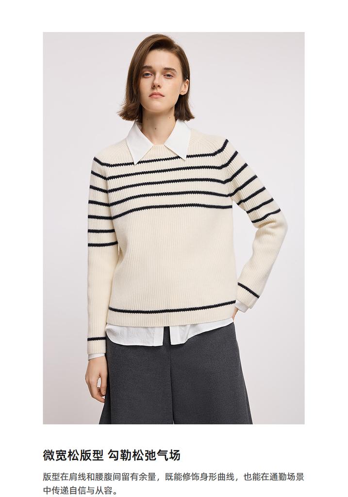 LILY contrasting striped knitted sweater for women