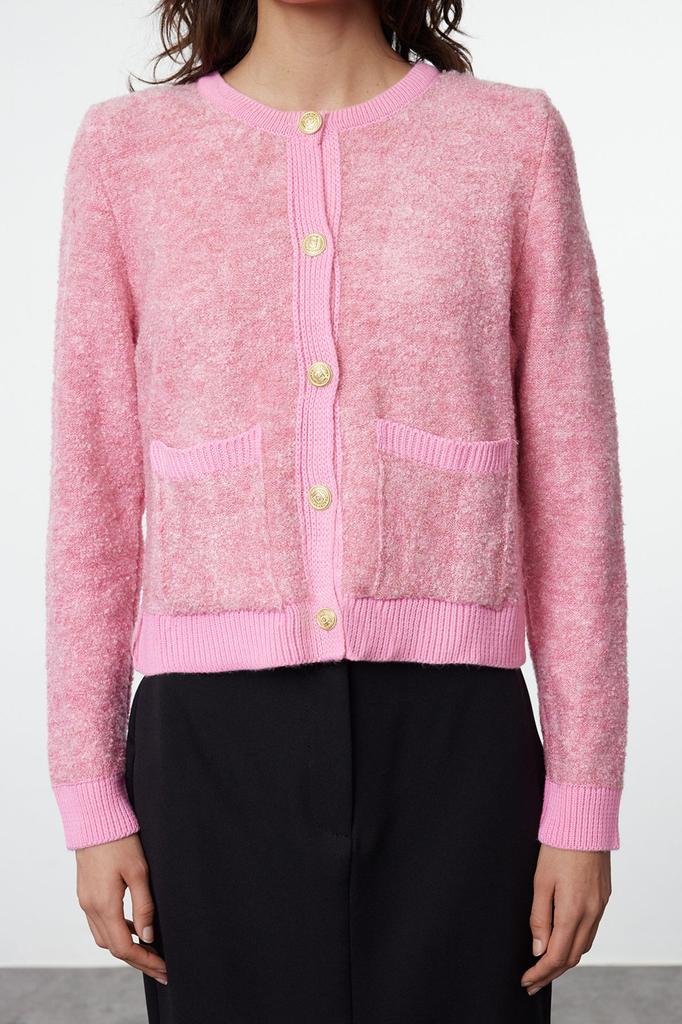 Women's Fashion Stylish Cardigan Stone Crop Soft Textured Blouse-Cardigan Set Knitwear Cardigan