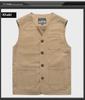 Extra Large Collarless Cotton Vest with Multiple Pockets for Spring/Autumn Outdoor Workwear