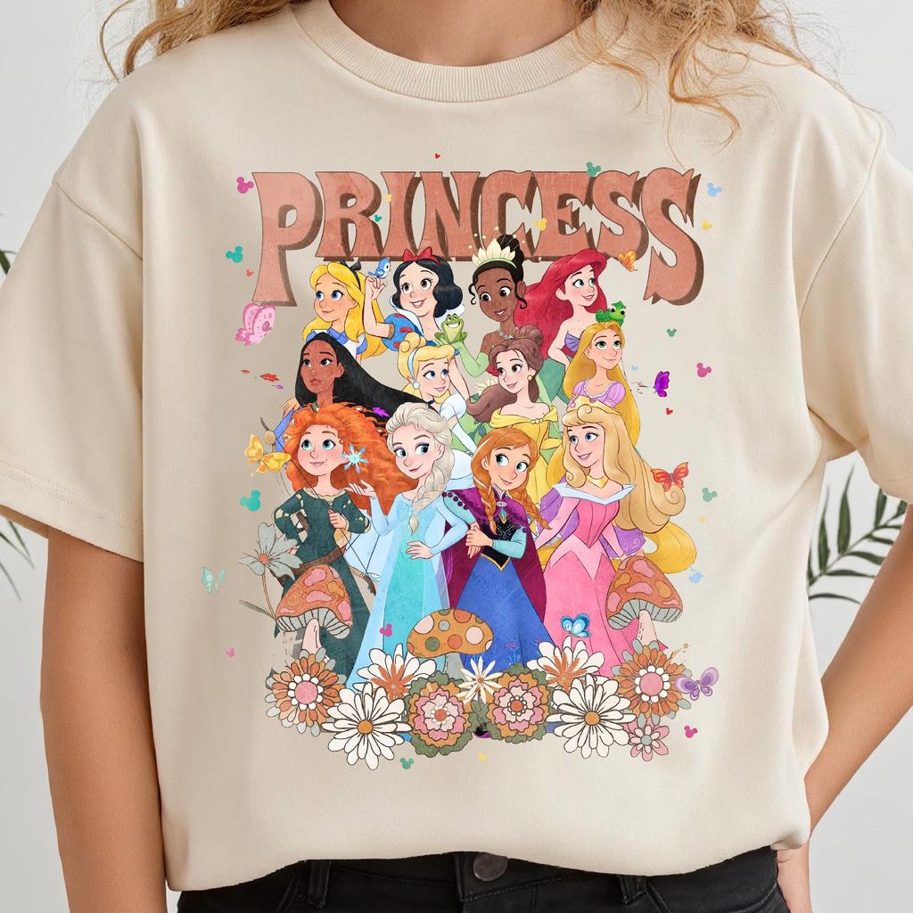 Женская футболка Princess Belle Comfort Colors Четыре сезона Унисекс и Женская Чистый Хлопок Повседневная Мода Ретро Одежда
