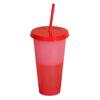 Color Changing Plastic Tumbler with Straw 24oz Reusable Cold Water Cup