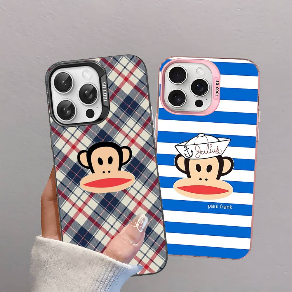 Знаменитый Роскошный Чехол Для Телефона P-Paul F-Frank Для IPhone 17 16 15 14 11 12 13 Pro Max Plus Pro Цветной Серебристый Чехол