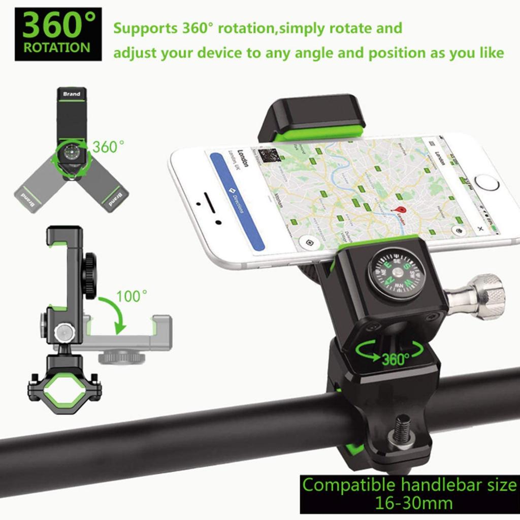 Крепление для телефона на велосипеде, руль велосипеда и мотоцикла. Универсальный держатель для мобильного телефона с поворотом на 360° для смартфонов с диагональю 4,7–6,8 дюйма.