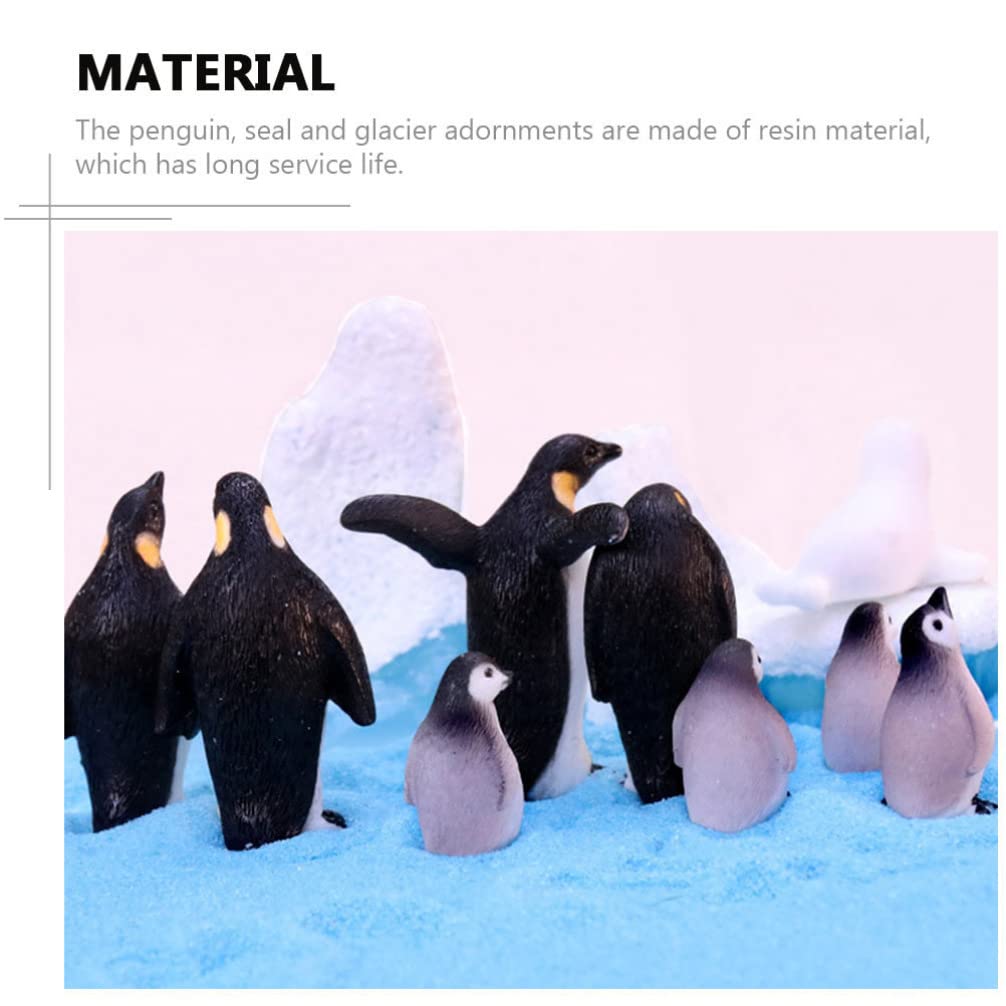 SEWACC Фигурка пингвина, Антарктический айсберг, морской пейзаж, фигурка животного, миниатюрная фигурка пингвина, небольшая коллекция украшений, растительное украшение