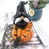 Halloween Pumpkin Gnomes with Witch Hat Resins Figurine Festives Decoration For Indoor and Outdoor Party Garden Decors