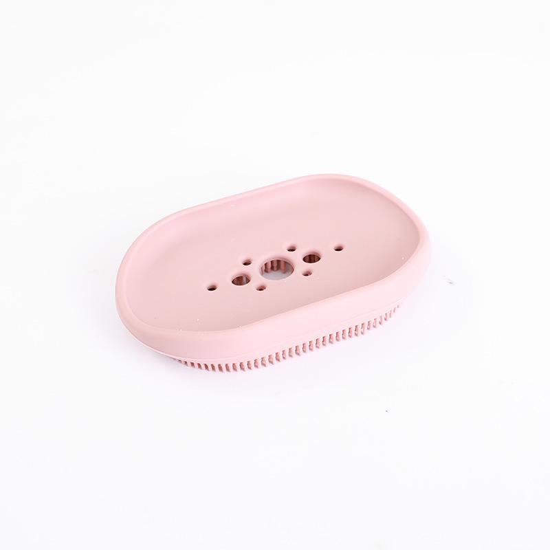 Multi-Functional Silicone Soap Dish with Integrated Brush Two-in-One Design for Easy Cleaning and Soap Storage Bathroom Accessory