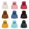 Children's Clothing Casual Solid Color Bear Ears Cute Hooded Jacket Wool Sweater Coat