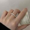 Korean Version Plain Ring Irregular 925 Sterling Silver Versatile Ring Women's Niche Ins Style Design Non-fading Combination Ring