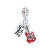 S925 Silver Bluetooth Earphone Coffee Beer Guitar Theme Charm Beads DIY Jewelry Bracelet Accessories Kit