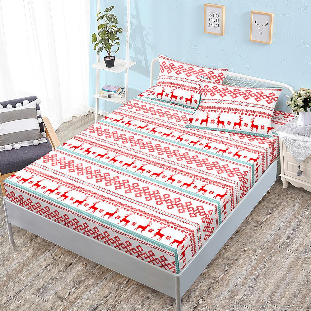 Christmas Mattress Three-Piece Bedspread Children'S Kit Mattress Protective Cover