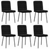 VidaXL Dining Chairs Set of 6 Black Velvet 3315456