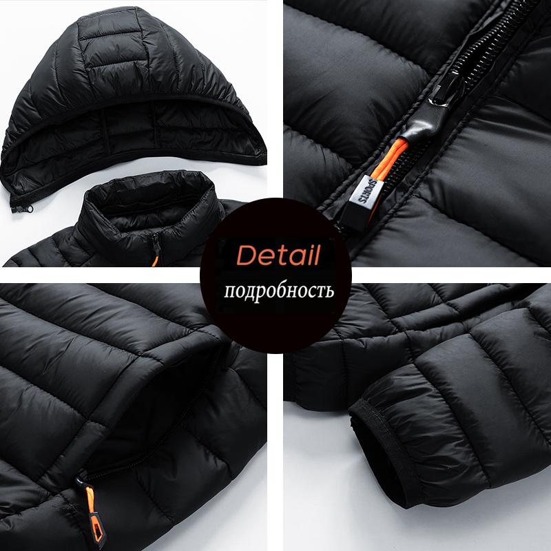 8XL Men New Autumn Winter Thick Warm Windproof Waterproof Parkas Jacket Coat Mens Hooded Casual Outwear Detachable Hat Outfits Parkas Coat Male
