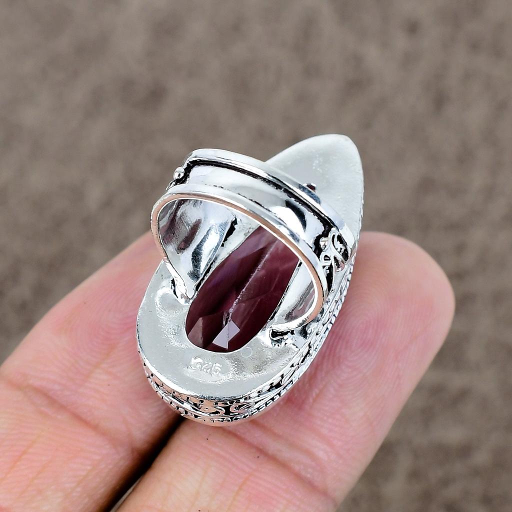 Pink Kunzite Genstone Handmade 925 Sterling Silver Jewelry Ring Size 6 KKG-480