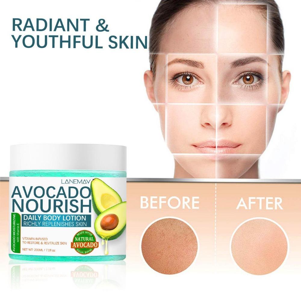 200 г увлажняющего и разглаживающего лосьона для тела с авокадо и ниацинамидом, натуральные ингредиенты увлажняющего геля, увлажнение кожи