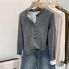 Женский топ-henley с длинным рукавом из имитации кашемира Mousse – Базовый слой в пряном стиле Осень/Зима
