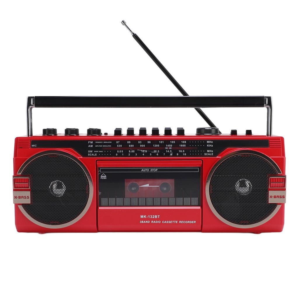 Ретро Кассетный Плеер-Диктофон AM FM SW Радио с Bluetooth Динамиком Работа от Батареек Сетевое Питание Кассетный Диктофон