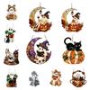 Colorful Halloween Ghost Ornaments Pumpkin Cat Window Hanging Decoration Sun Catcher  Farm